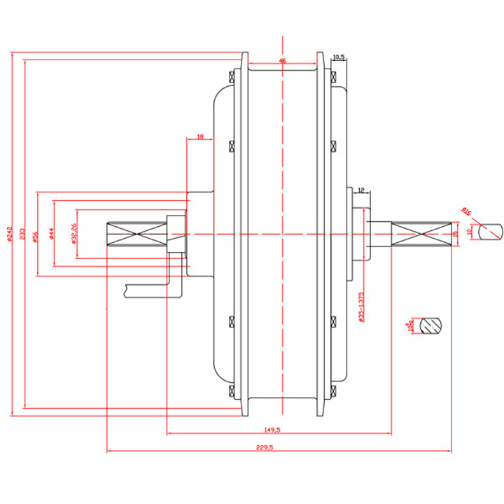 1,85X 19 60V 72V 3000W 5000W B – 60V 5000W Brushless Hub Motor Bewertung und Preis